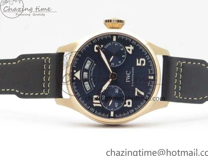 MIROTIME 0730 Big Pilot Real PR IW502701 RG YLF 1:1 Best Edition Blue Dial On Calfskin Strap A Classic 7225